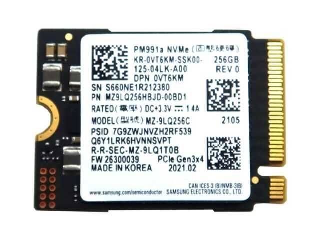 Samsung PM991a 256 GB  NVMe SSD 2230