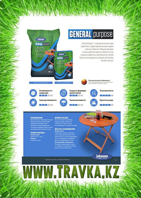 Семена Газонной травы  "Джонсонс"