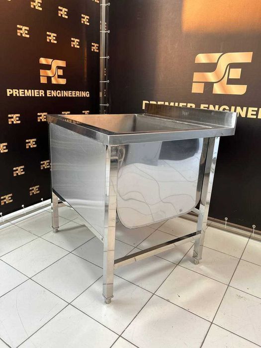 Ванна моечная 2-секционная с фартуком. Нержавейка.