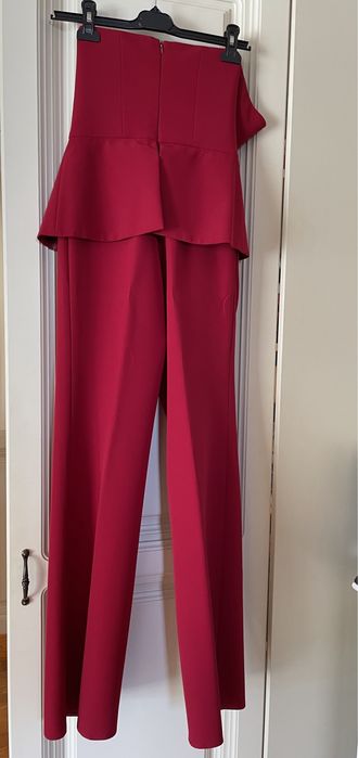 Salopeta TGH lunga, cu plepum in talie, rosie