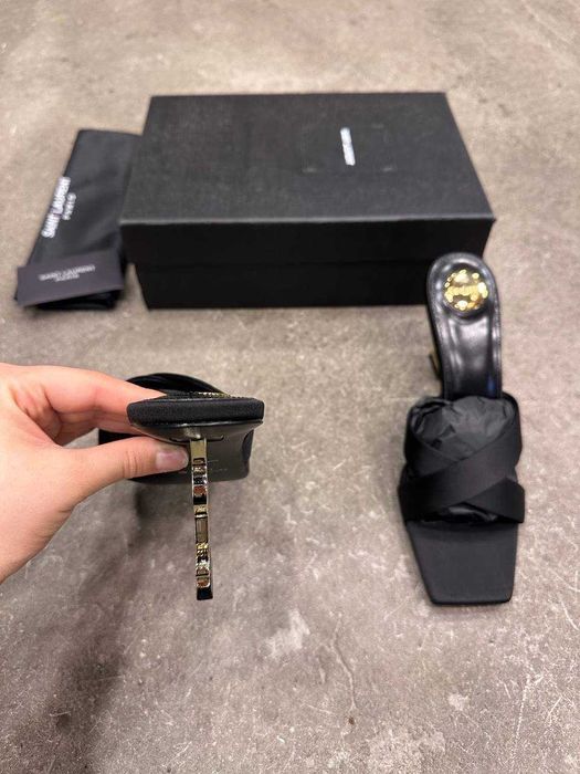 Opyum mules in satin crepe