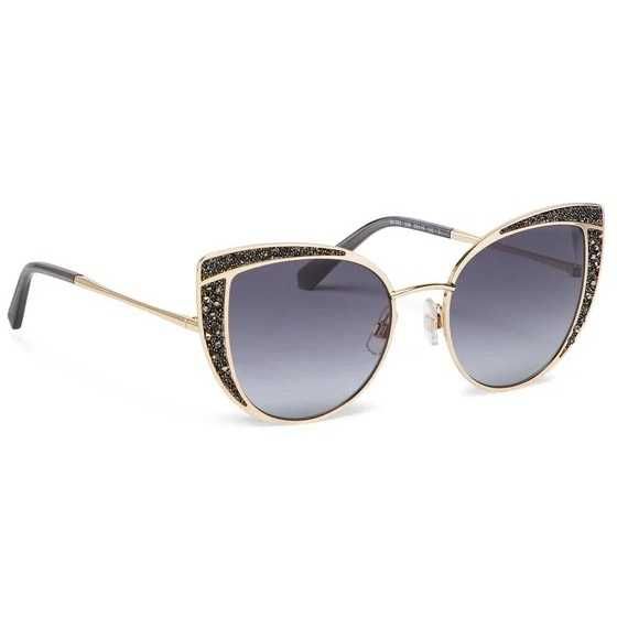 SWAROVSKI – Дамски слънчеви очила CAT EYE GOLD "BLACK CRYSTALS" нови