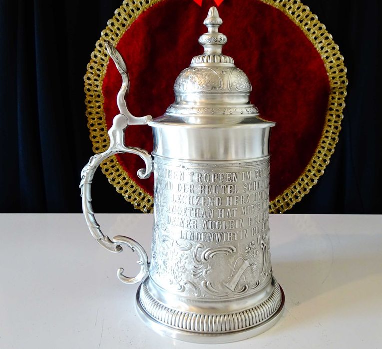 Халба от калай Lindenwirtin,семейство,калаена сватба.