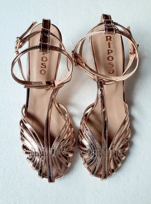 Sandale damă Riposo nr.39, interior 25cm, toc 7,3 cm  piele ecologică