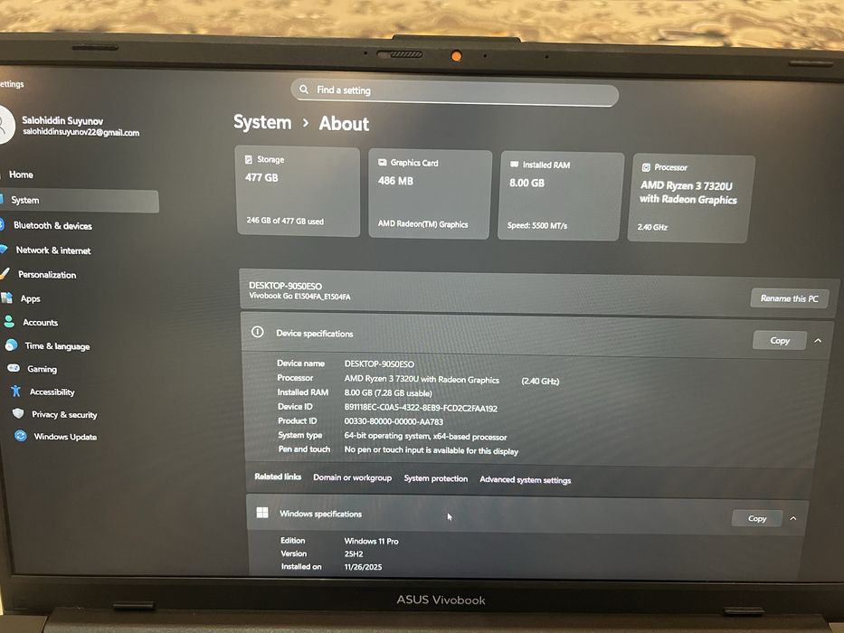 Asus vivobook go15