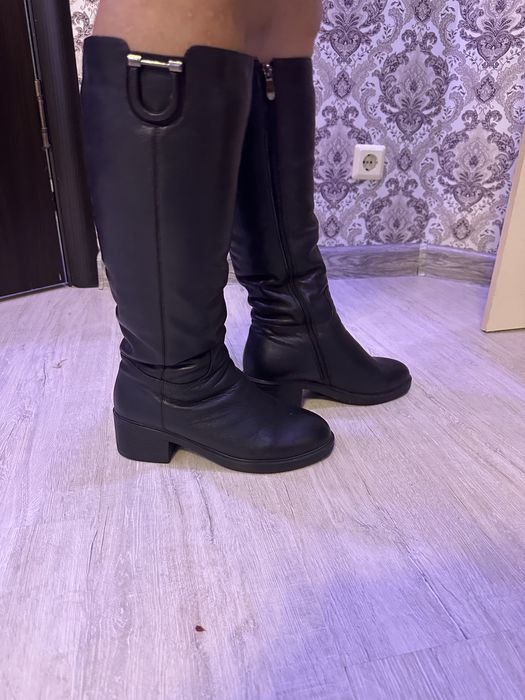 Сапоги кожаные зимный