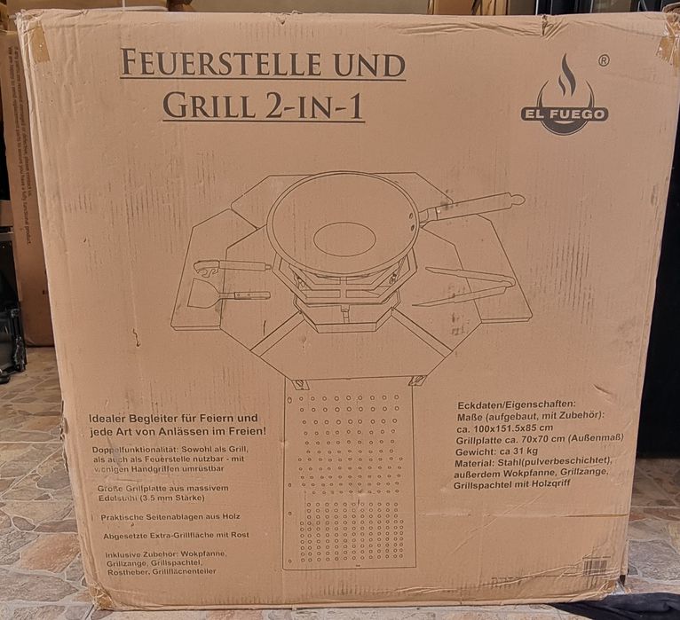 Барбекю на дървени въглища 2v1