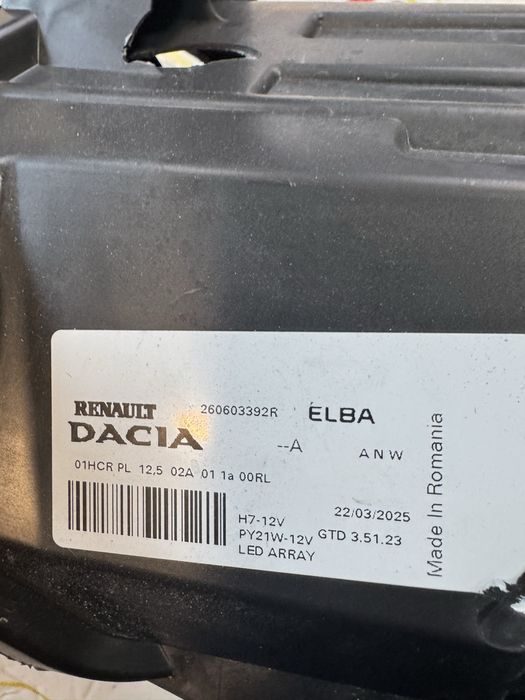 Far stanga Dacia Logan 3 Sandero 3 Jogger model facelift  2024-2026