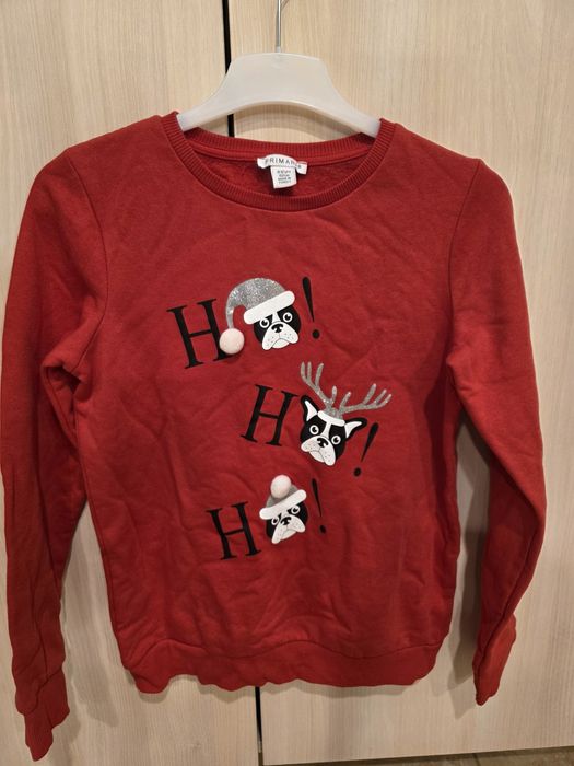 Памучна ватирана коледна блуза