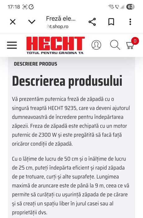 Freza electrica de zapada HECHT9235