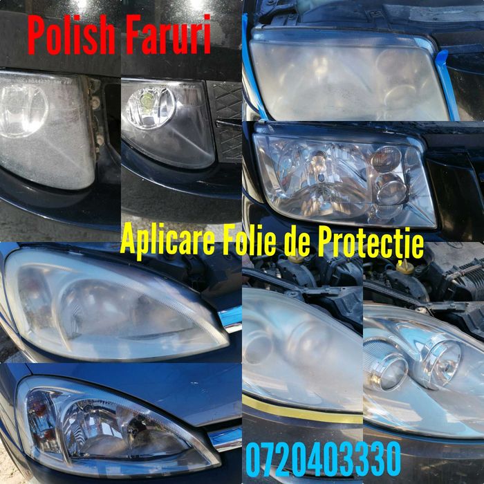 Polish faruri, aplicare folie de protecție de la 40 Ron