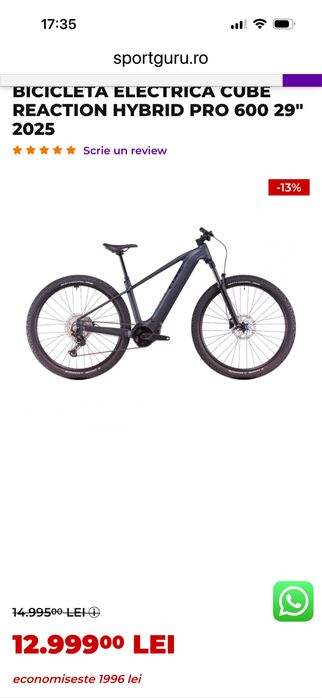 Bicicleta e-bike CUBE Reaction