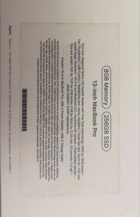 MacBook Pro 13” M1 (2020) 8gb 256gb