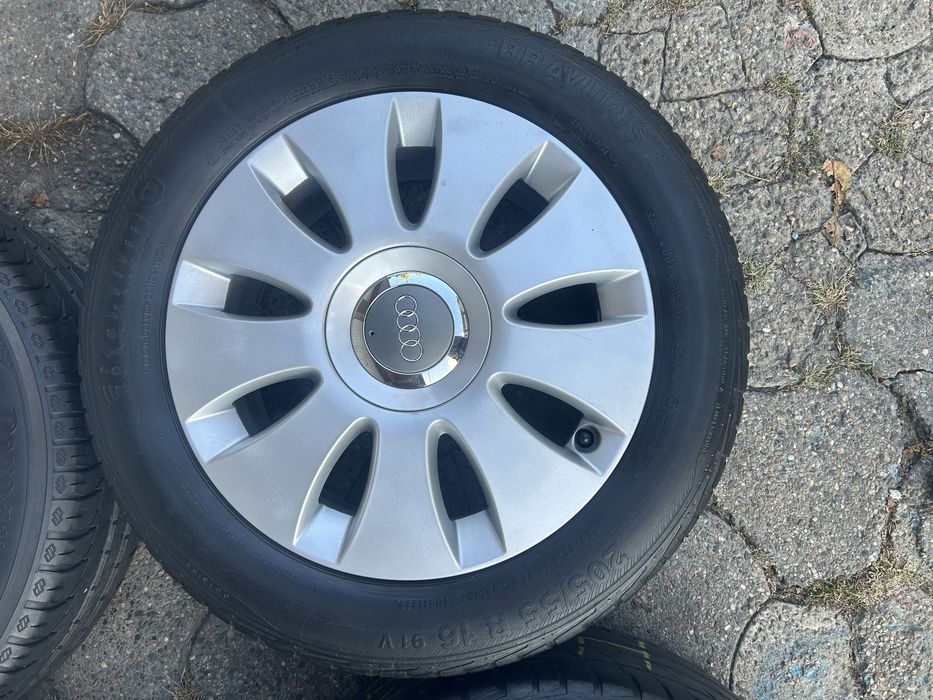 Jante aliaj 5x112mm, anvelope vara 205/65 R16, Audi A3, A4 B5, B6, B7, VW, Seat, Skoda