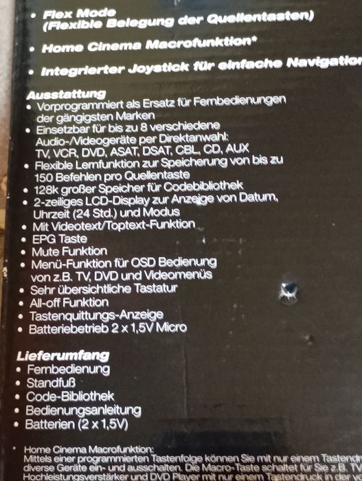 Telecomandă programabilă 8 în 1 Tevion MD83388