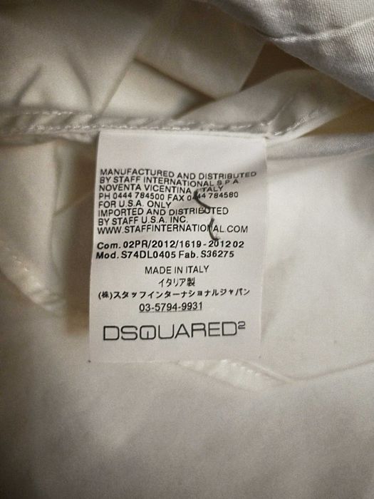 бяла мъжка риза на DSQUARED2
