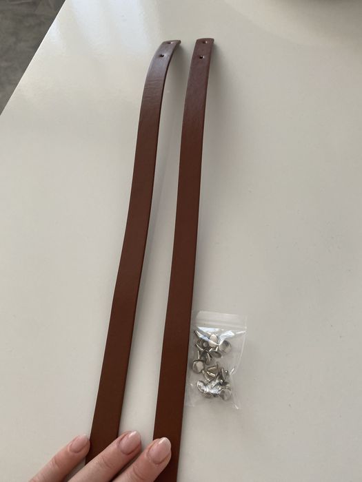 2 Bretele geanta,maro inchis,imitatie de piele,2cmx60cm,capse prindere