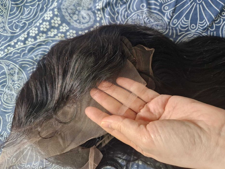 peruca 100% par natural uman bruneta cu dantela