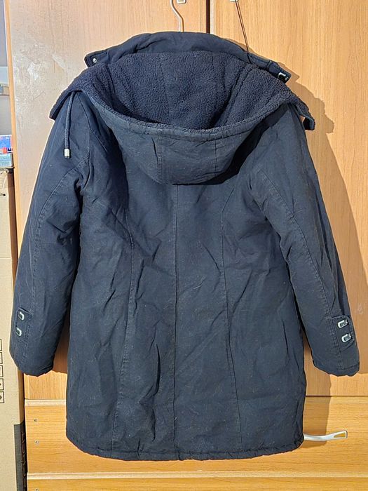 Geacă parka neagră, de iarnă, dama, imblanita, XL, stare perfecta