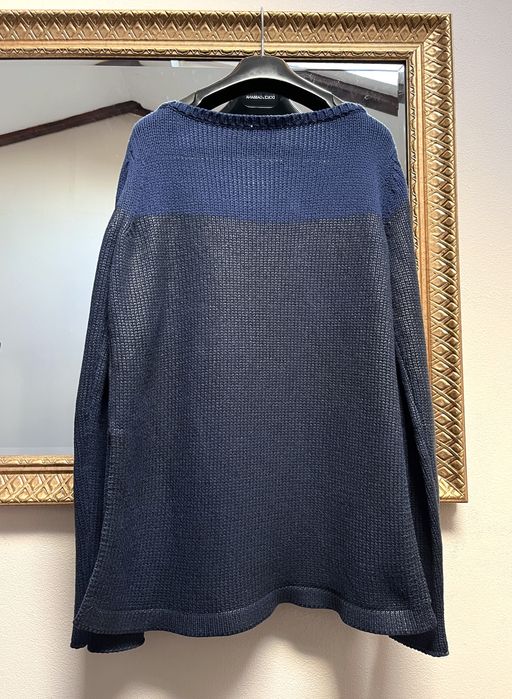 Pulover albastru Calvin Klein, asimetric, bumbac