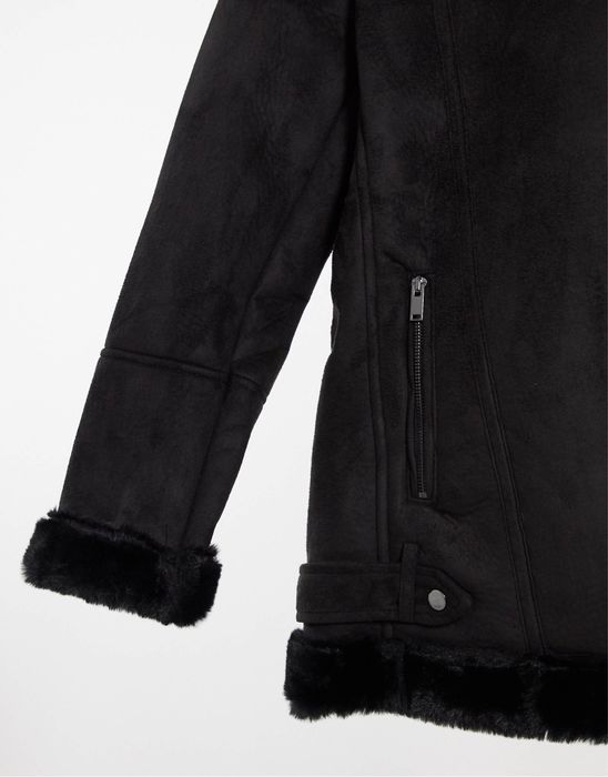 Stradivarius зимно велурено байкър яке/палто