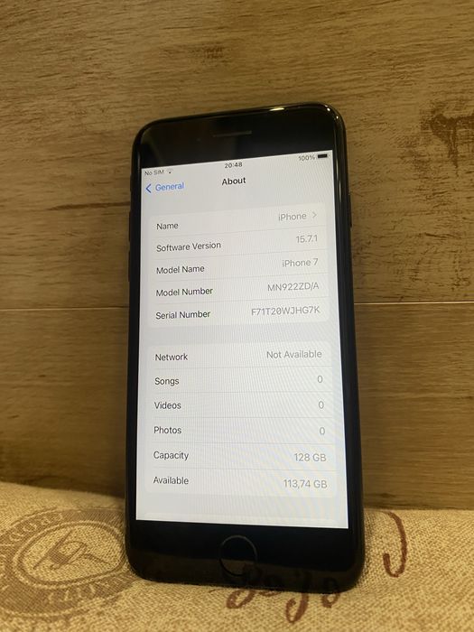 iPhone 7 128GB Black 100% Battery Health
