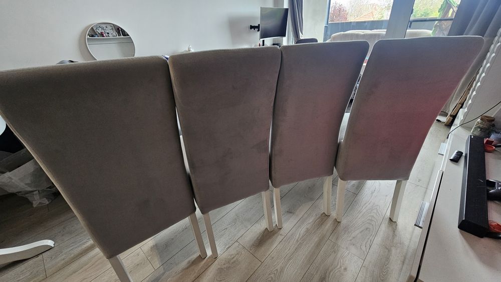 Scaune Tapițate Tip catifea Gri