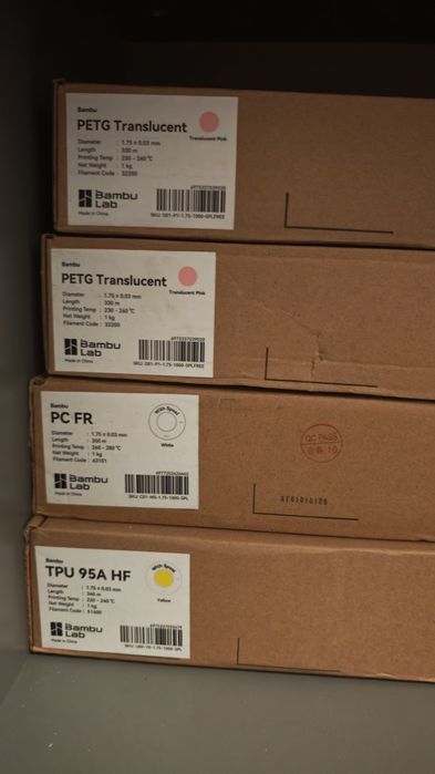 Filament Bambu Lab ABS, TPU, PLA, PC-FR, PETG-CF