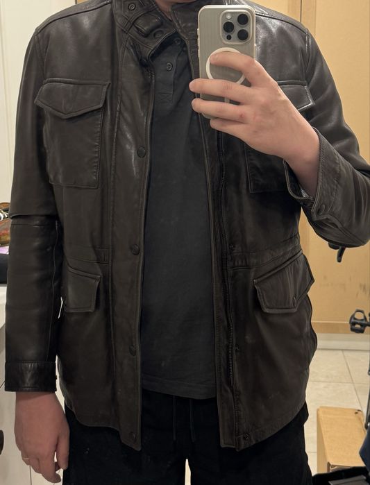 Massimo Dutti кожанная куртка M размер