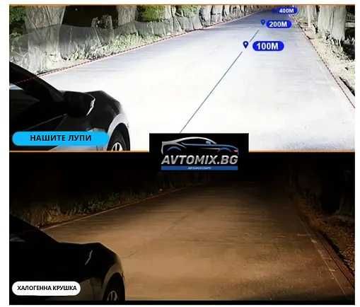 LED Лупи за вграждане с лазер 3.0 инча 75W 10000LM 2 бр к-т къси и дълги