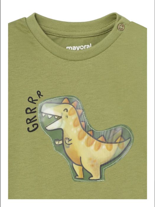 Детски комплект Mayoral – тениска и къси панталони с динозавър