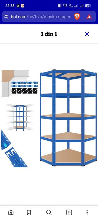 Raft metalic pe colt