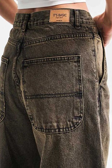 Женские хаки джинсы Skater с высокой посадкой