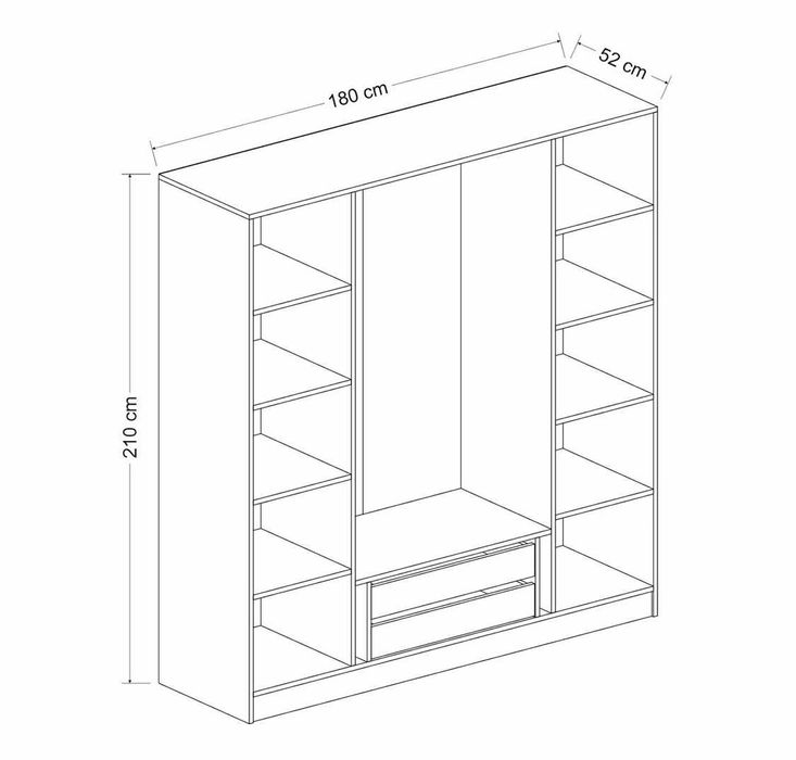 Модерен гардероб със стъклени врати