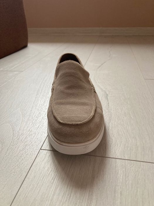 Мъжки мокасини, цвят екрю, №40