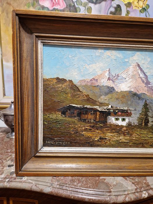 Уникална много добра антикварна авторска картина масло платно