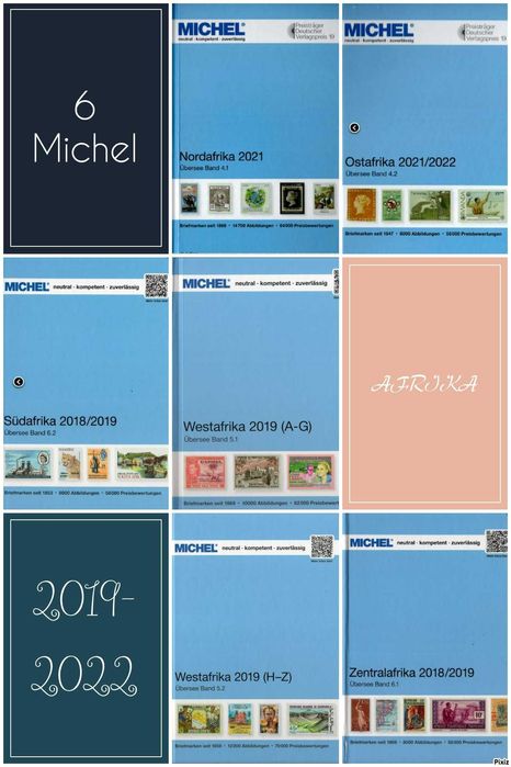 6 Каталога  "МИХЕЛ"(Michel)2019/2022 г. Африка на DVD