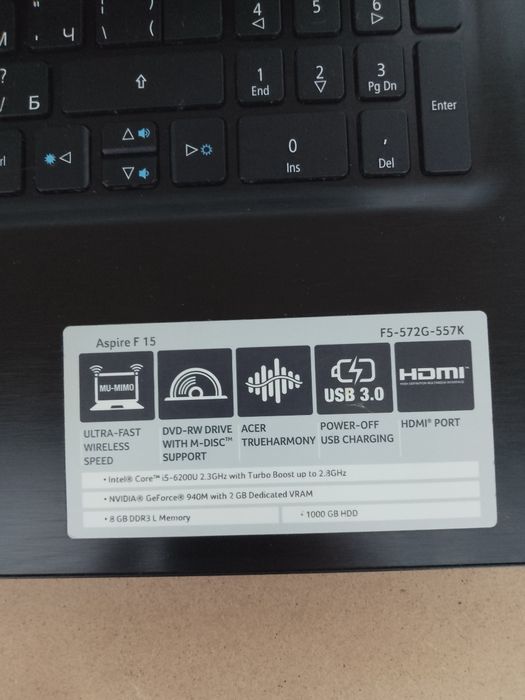 Лаптоп Acer f5 572g 15.6"