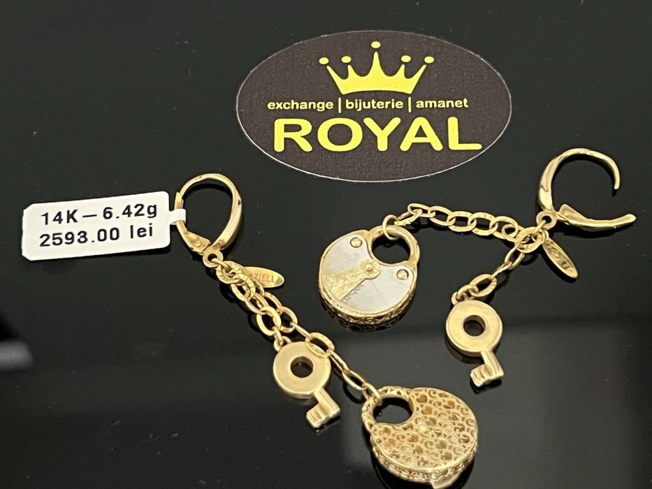 Bijuteria Royal CB : Cercei lungi aur 14k 6,42 grame