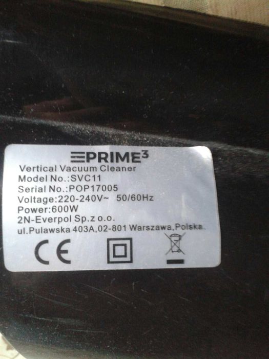 Продавам прахосмукачка Prime3 SVC11, 600W