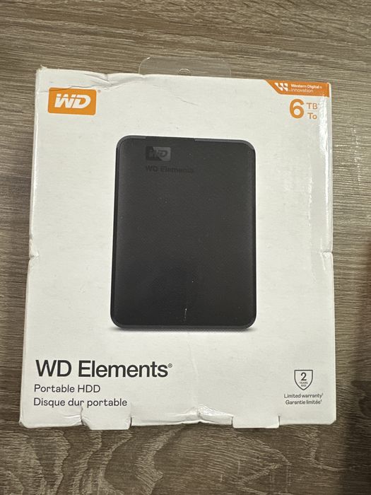HDD hard disk extern 6TB WD Elements USB 3.2 Gen 1 USB 3.0 negru