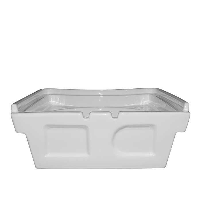 Керамична мивка за монтиране към рафт или измивна колона DM9, бяла