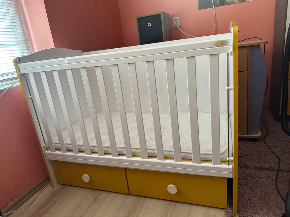 Детско бебешко легло с матрак алое Вера