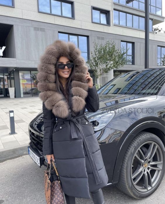 Vand geaca Svezda Stolici matlasata cu guler blana naturala