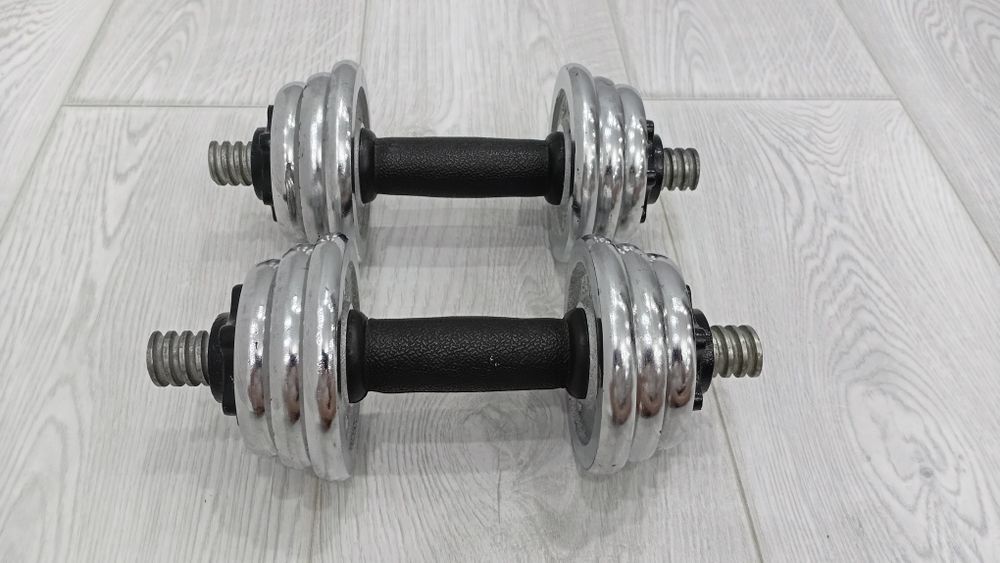 Продам регулируемые хромированные гантели