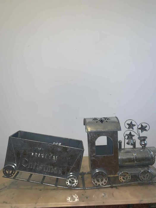 Trenulet decor Merry Christmas din fier