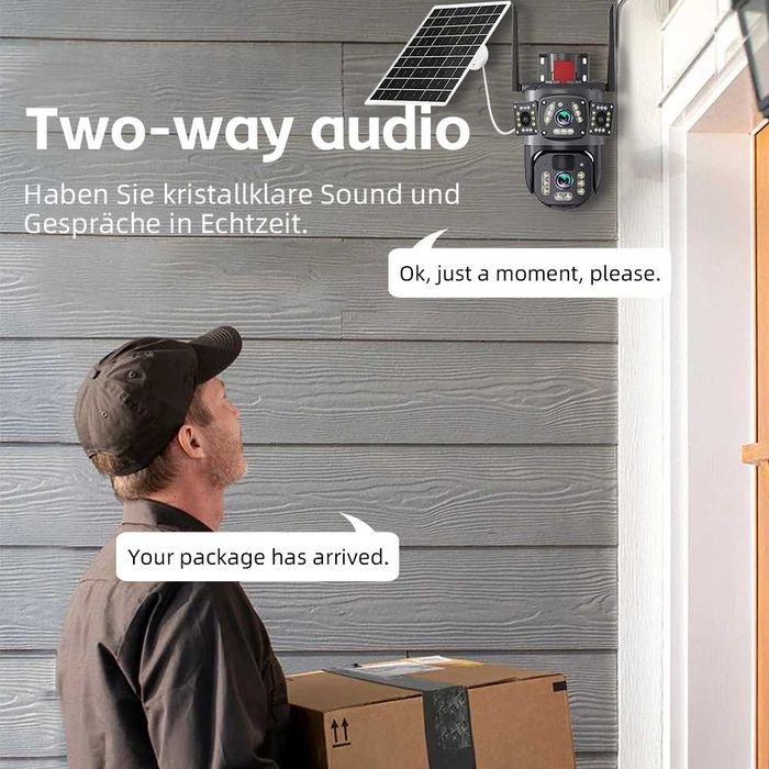 Външна камера със соларен панел WIFI или 4G версия 8mp широкоъгълна