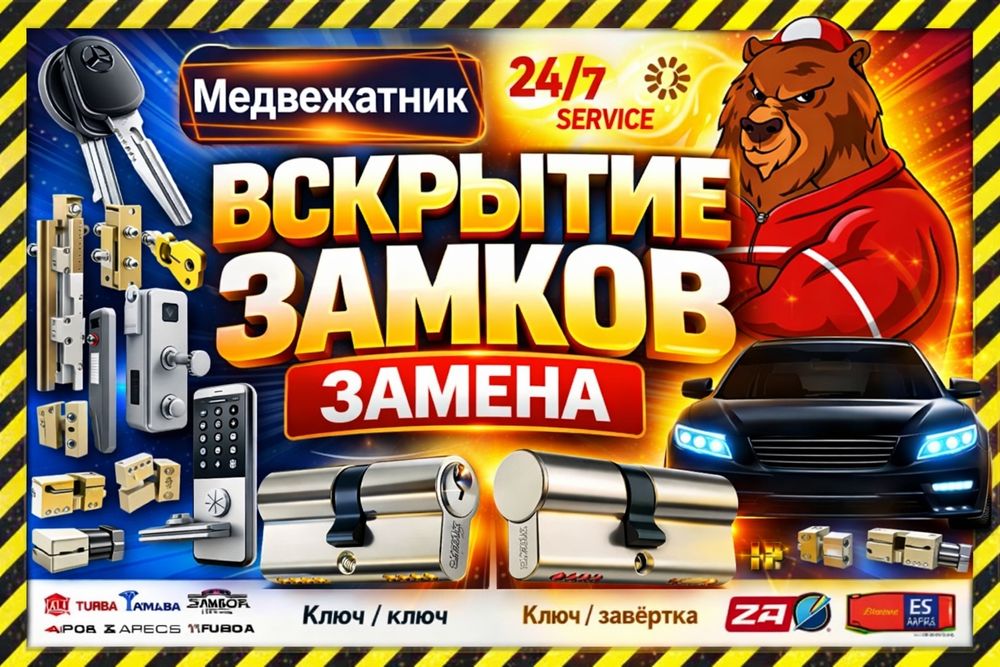 Вскрытие замков сердцевины авто дверей Замена 24/7