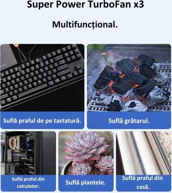 Suflanta Aer Comprimat Portabila X3 Turbo Jet Fan 130000RPM