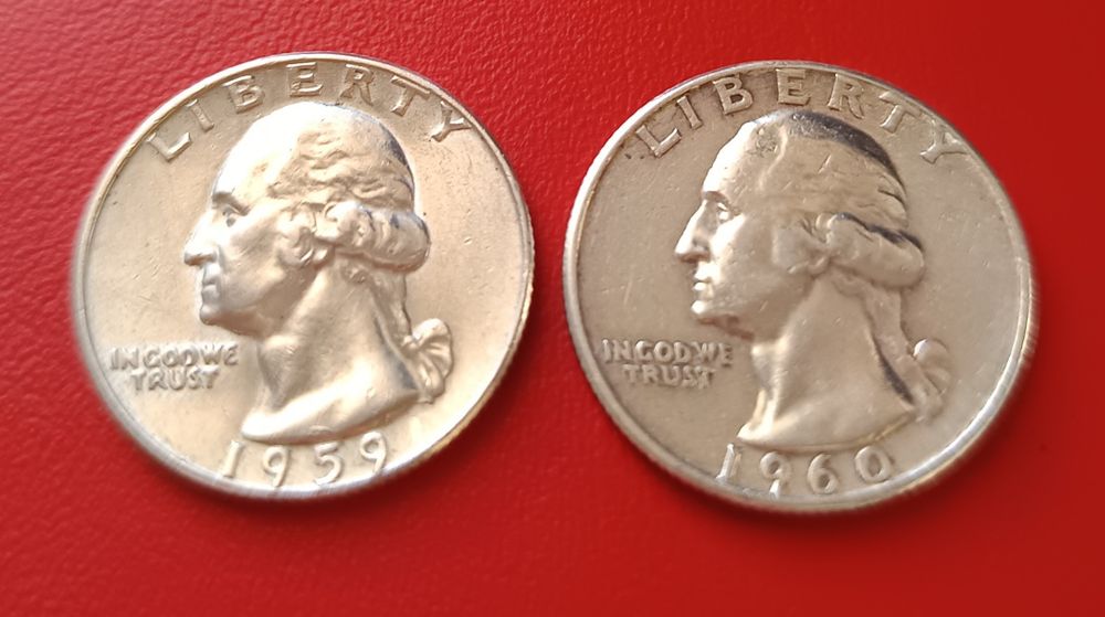 Quarter Dollar-USA-1959-1960 г.Сребро!!!